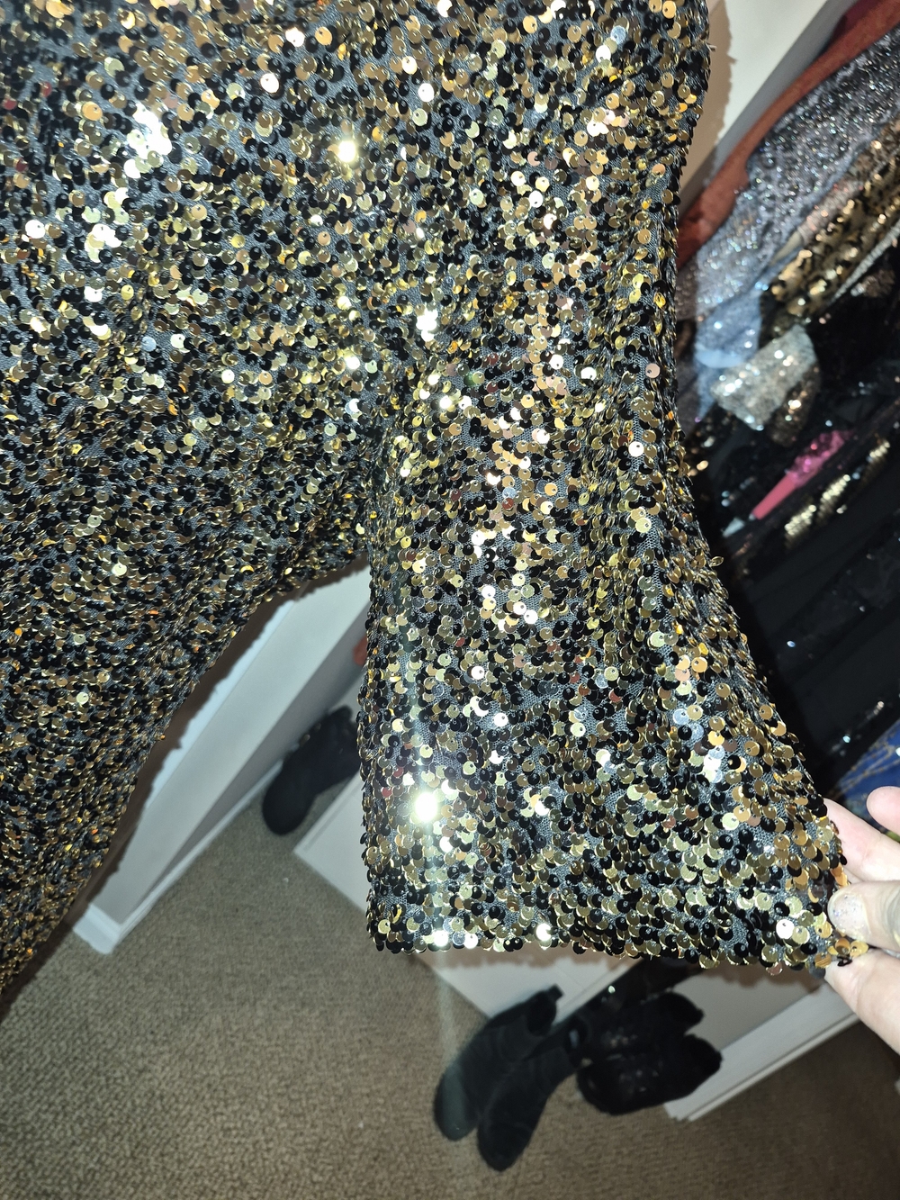 NWT - City Chic Gold Sequin Midi Dress - M(18W) - Picture 3 of 6